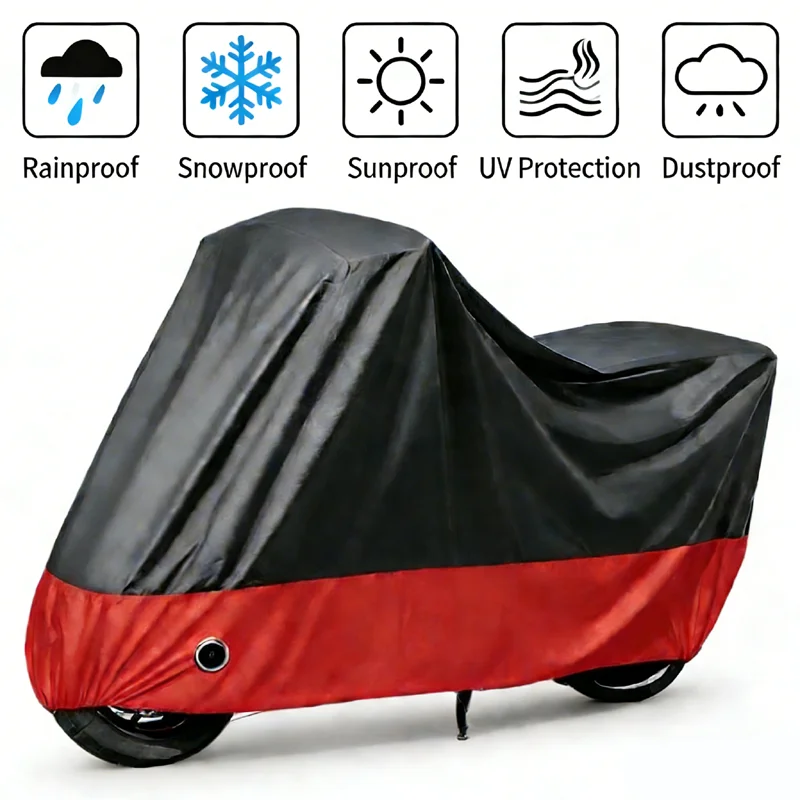 

Motorcycle Cover Waterproof All Season Dustproof UV Protective Outdoor Indoor Scooter 190T Wear resistant Fabric Motorbike Cover
