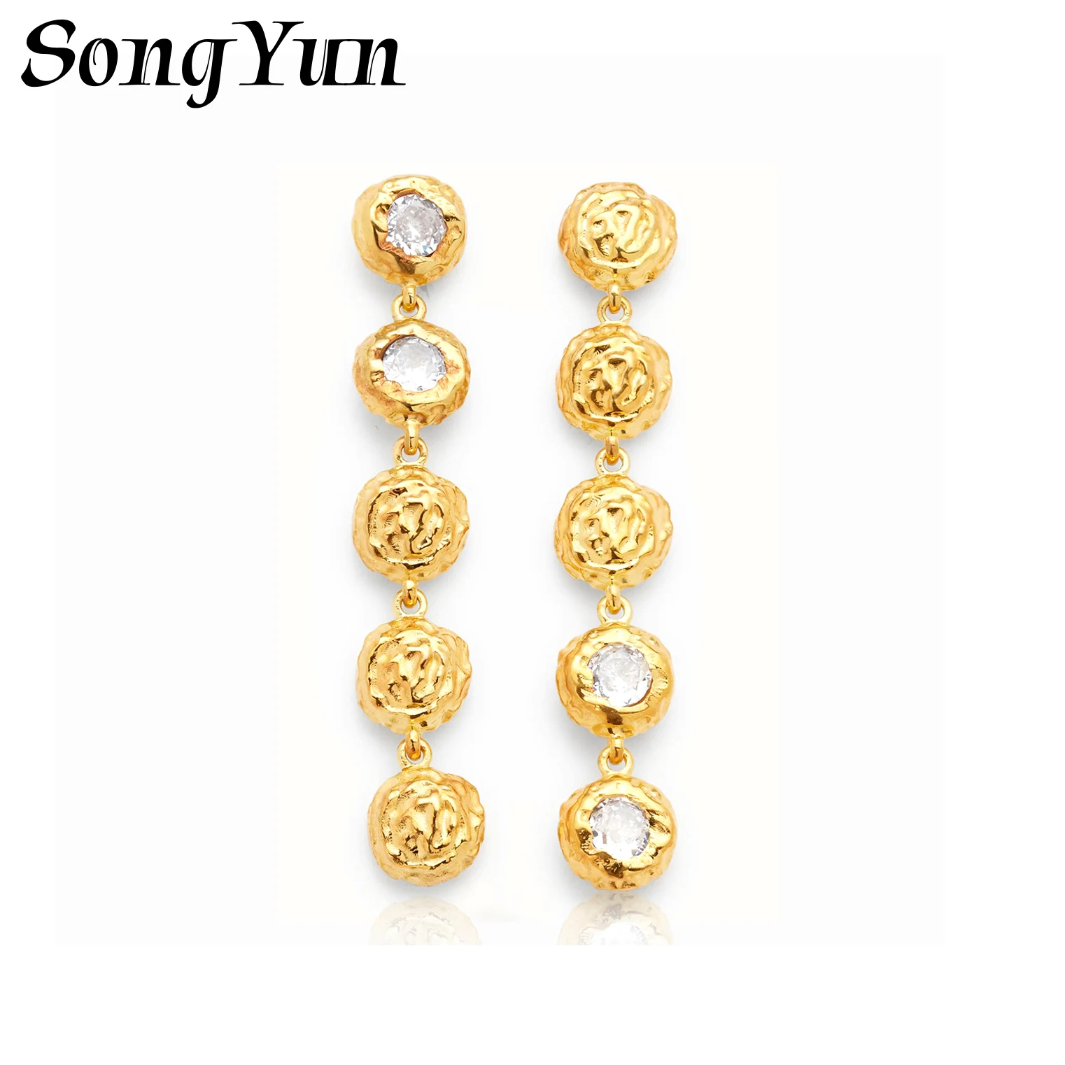 

SongYun Jewelry MHT Quality Brass Stud Earrings Dangle CZ 7A Zircon Mother Day Gift Bride Gift Women Earring Jewelry