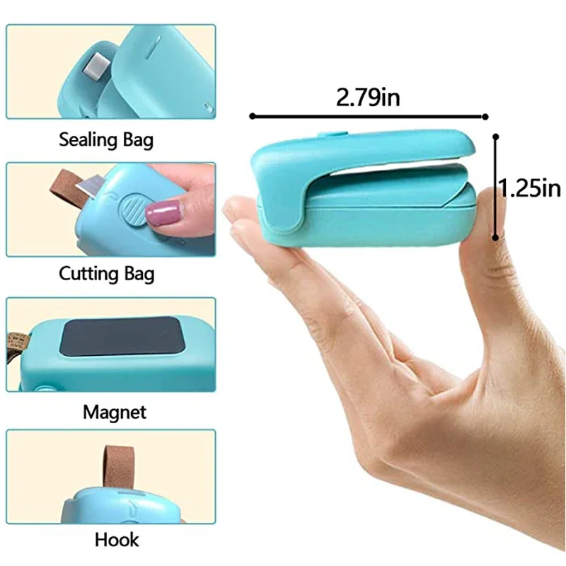 Mini Heat Bag Sealing Machine Bag Sealer Plastic Food Bag Closure Portable Sealer Packing Kitchen Accessories Without Battery