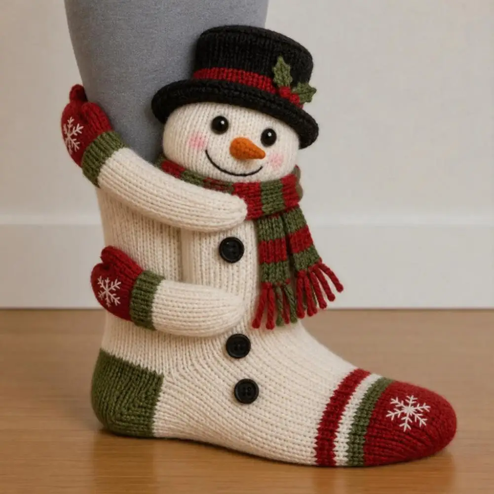 Christmas Stockings for Presents 3d Knit Christmas Stockings for Fireplace Holiday Gift Bags with Santa Elk for Fireplace