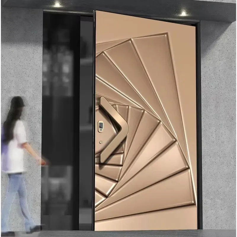 Decorative Aluminum Security Door Italian Style Armored 60 Panel