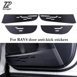 ZD 1Set/4pcs For Toyota Rav4 2014 2015 2016 Accessories Car door protection film Carbon fiber anti-kick pads Car-styling Sticker