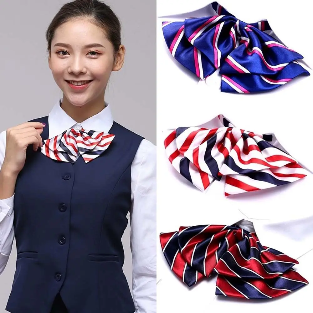 

Elegant JK Lattice Bowknot Neckties Stripe Bowtie For Women Girl Neck Ties School Student Bowtie Uniform Bowties Shirt Accessory