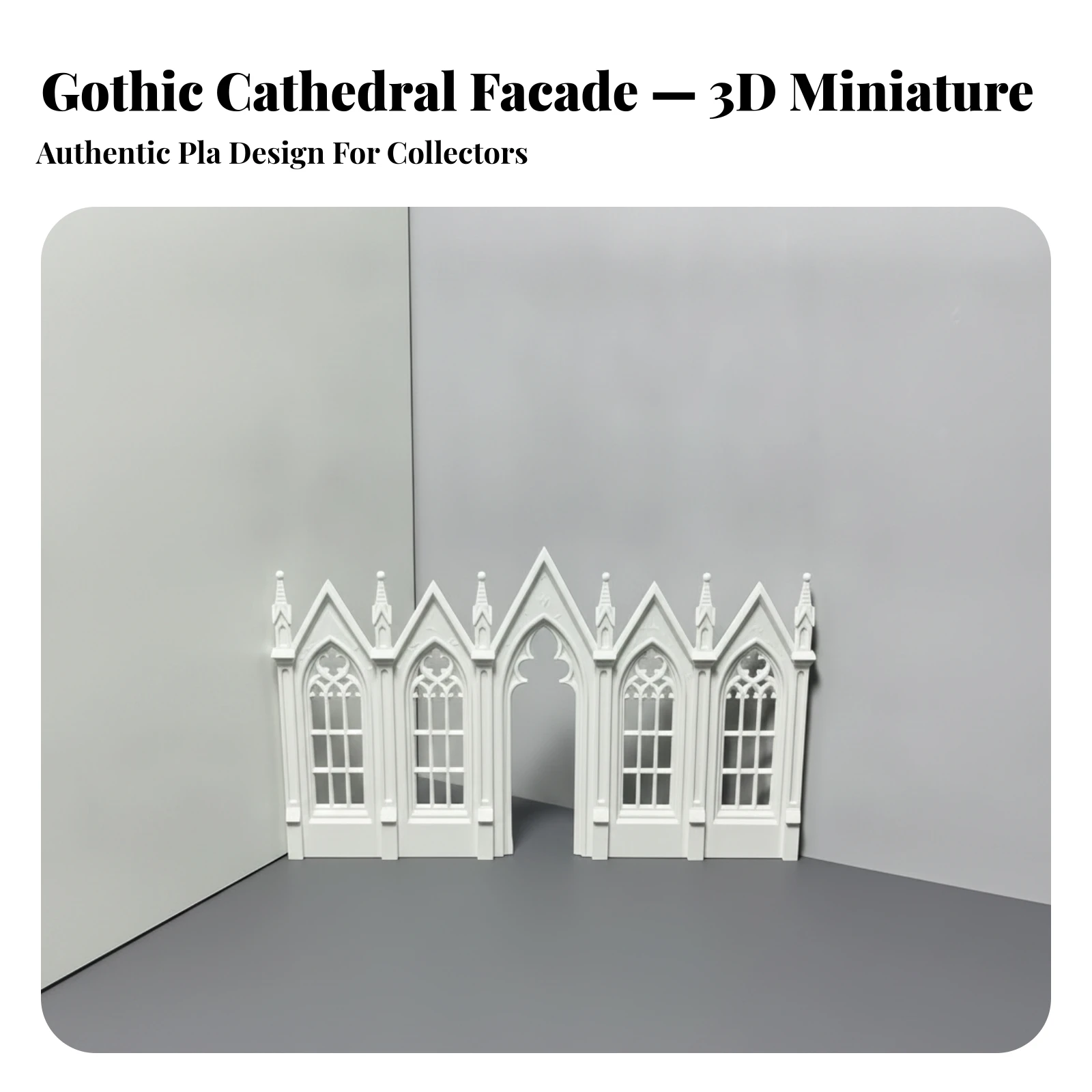 Miniature Facade Freestanding Gothic Church Facade Miniature Gothic Church Lightweight for Hobbyists, Diorama, Bookshelf