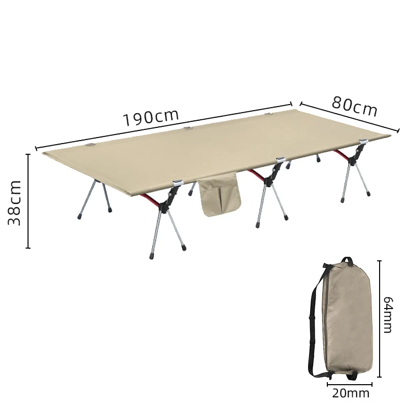 Lohascamping Campingbed 80cm Verbreed Ultralicht Draagbaar Hoog-Laag Dubbel Gebruik Opvouwbaar Rugzak Reizen Wandelen Slaapbed
