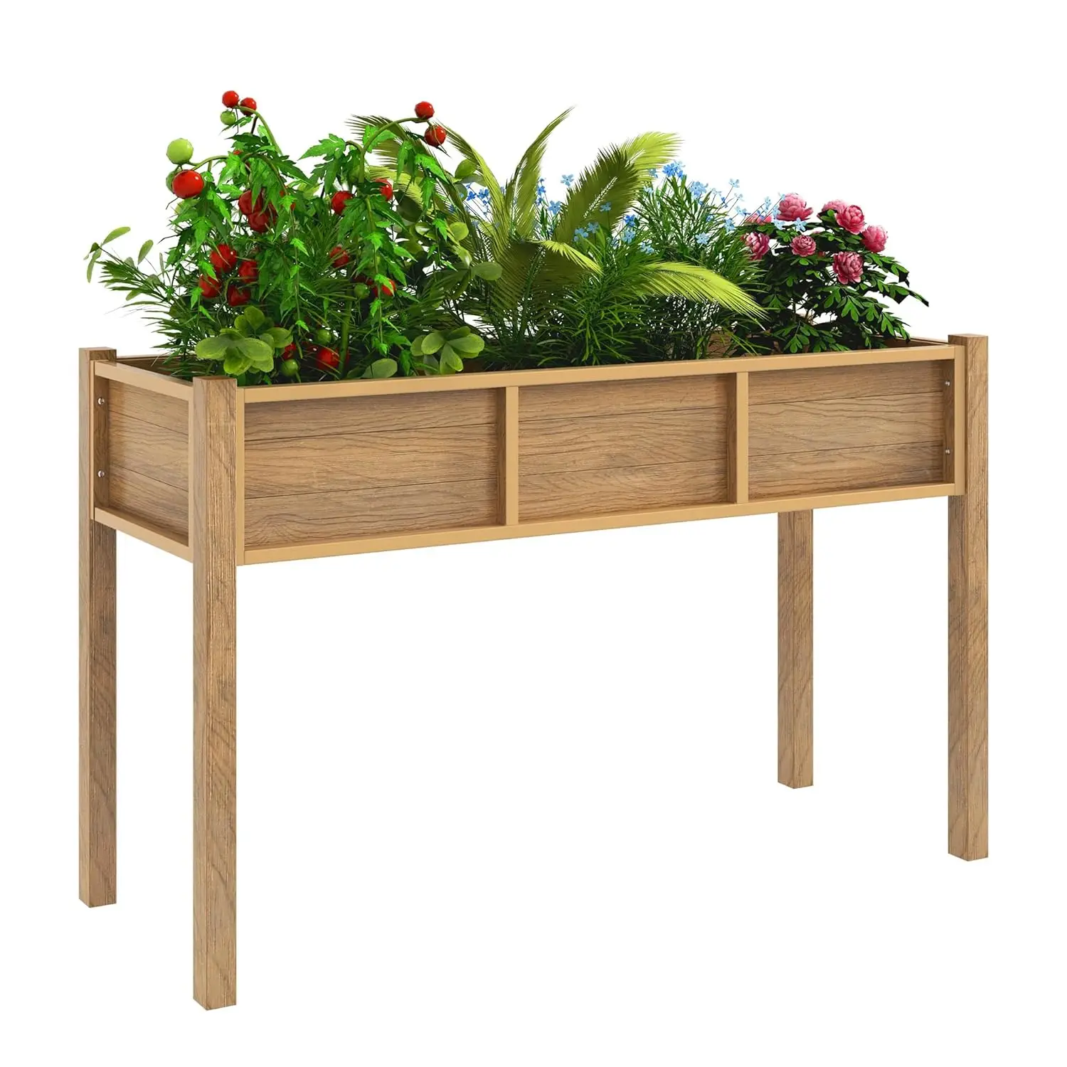 48x18x30in Raised Garden Bed Weather Resistant Poly Lumber Planter Box with Legs Elevated for Yard Garden Balcony, Customized