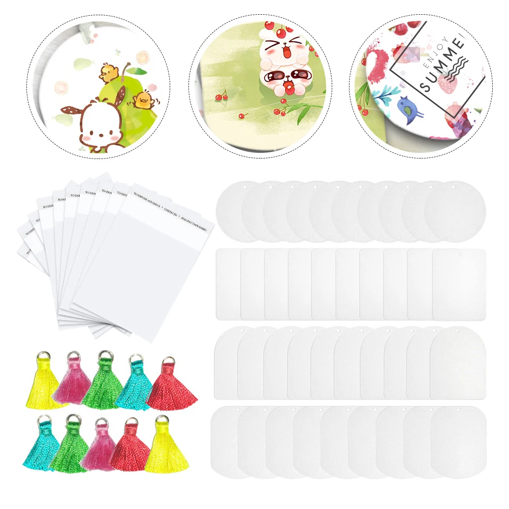 

1 set Car Air Freshener Sublimation Blanks Diy Felt Sheets Double Sided Aroma Essential Oil Compatible Replacement Material