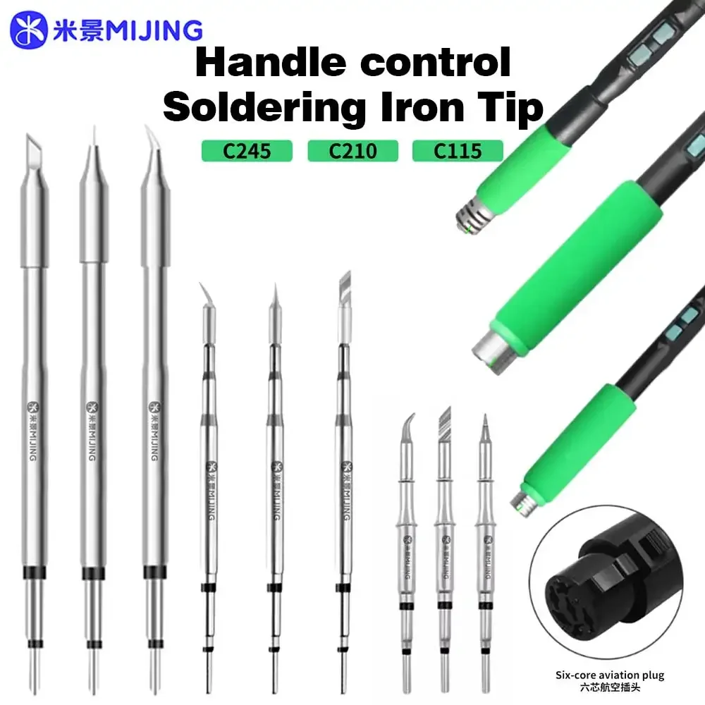 

MIJING C210 C245 C115 wire Control Handle Universal Heating Core Soldering Iron Tip For JBC OSS GVM AIXUN Soldering Station Tool