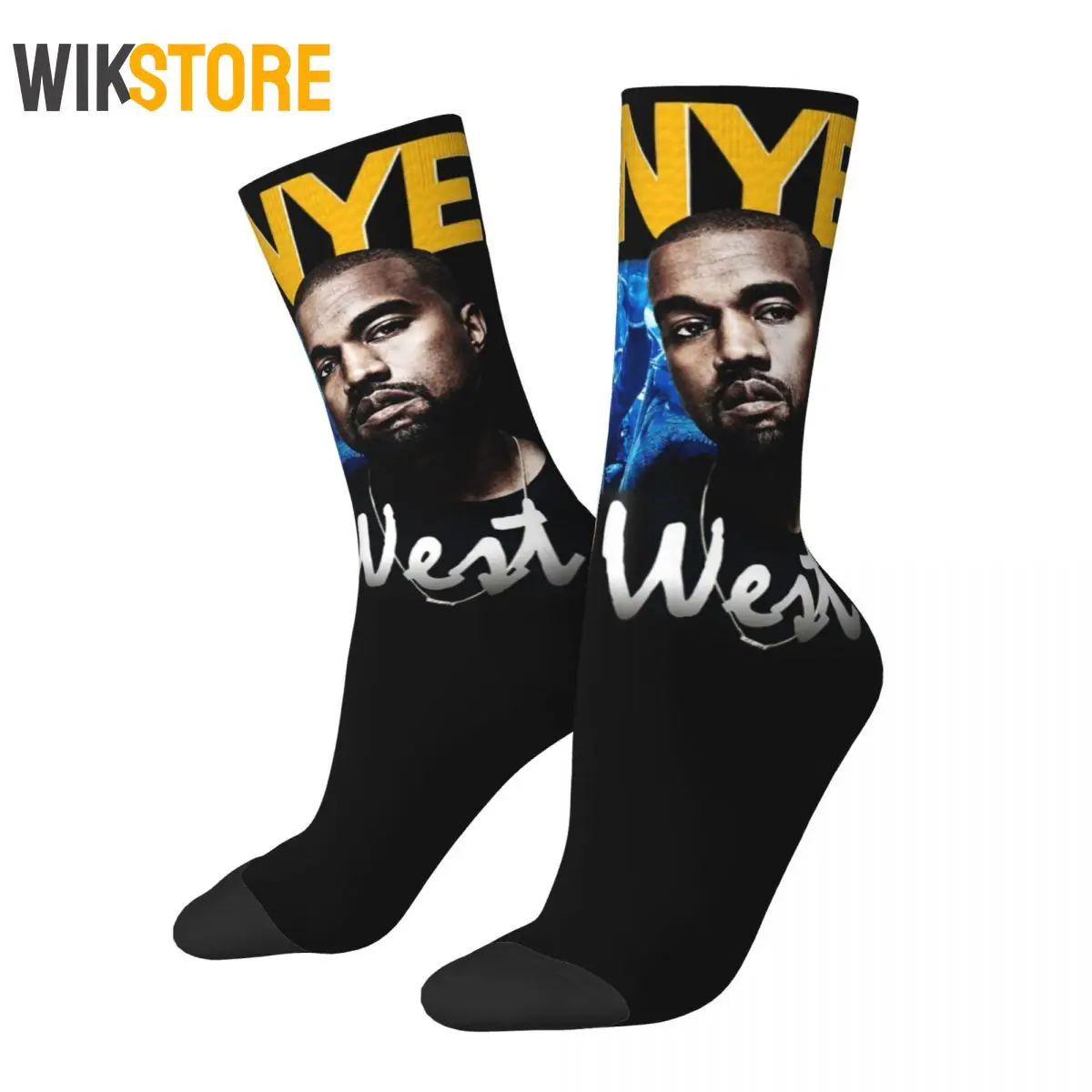 

Crazy Design Kanye West Football Socks Crew Socks for Women Men Male Breathable Cute Sock