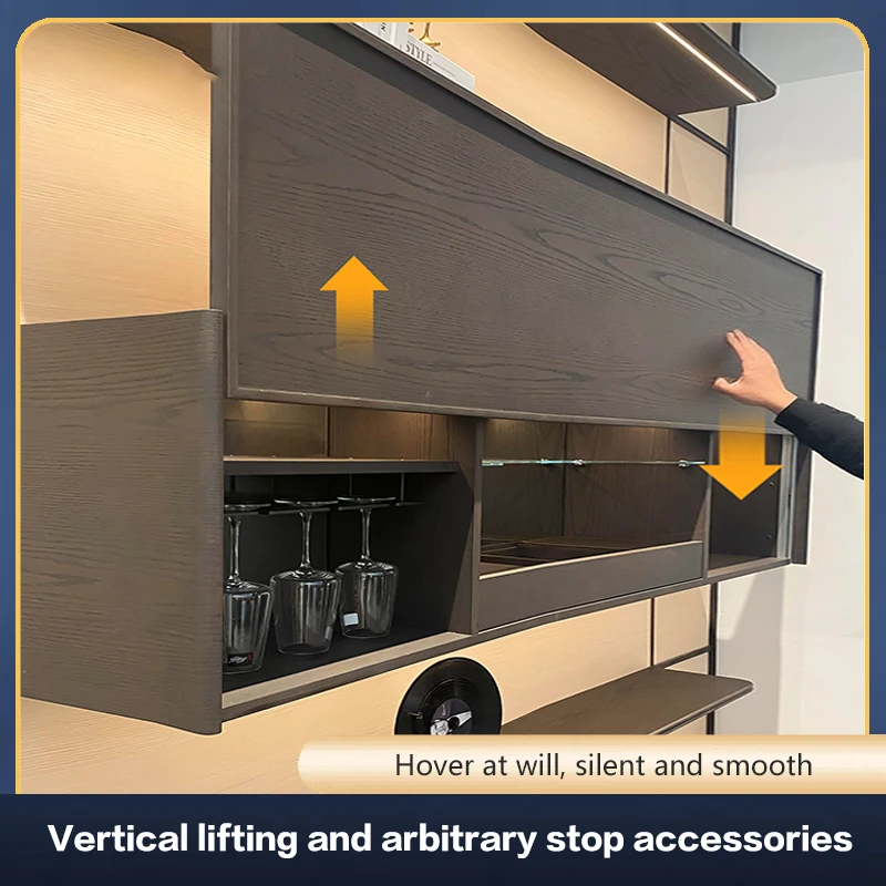 

Cabinet Vertical Lifting And Arbitrary Parking Track Single Door Sliding Up Or Down Can Hover And Slide Door Slide Rail Hardware