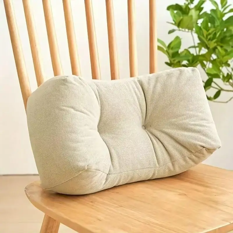 

Beige Lumbar Pillow, 1 Piece, Supportive Cushion for Home, Office, Car, Comfortable Back Rest