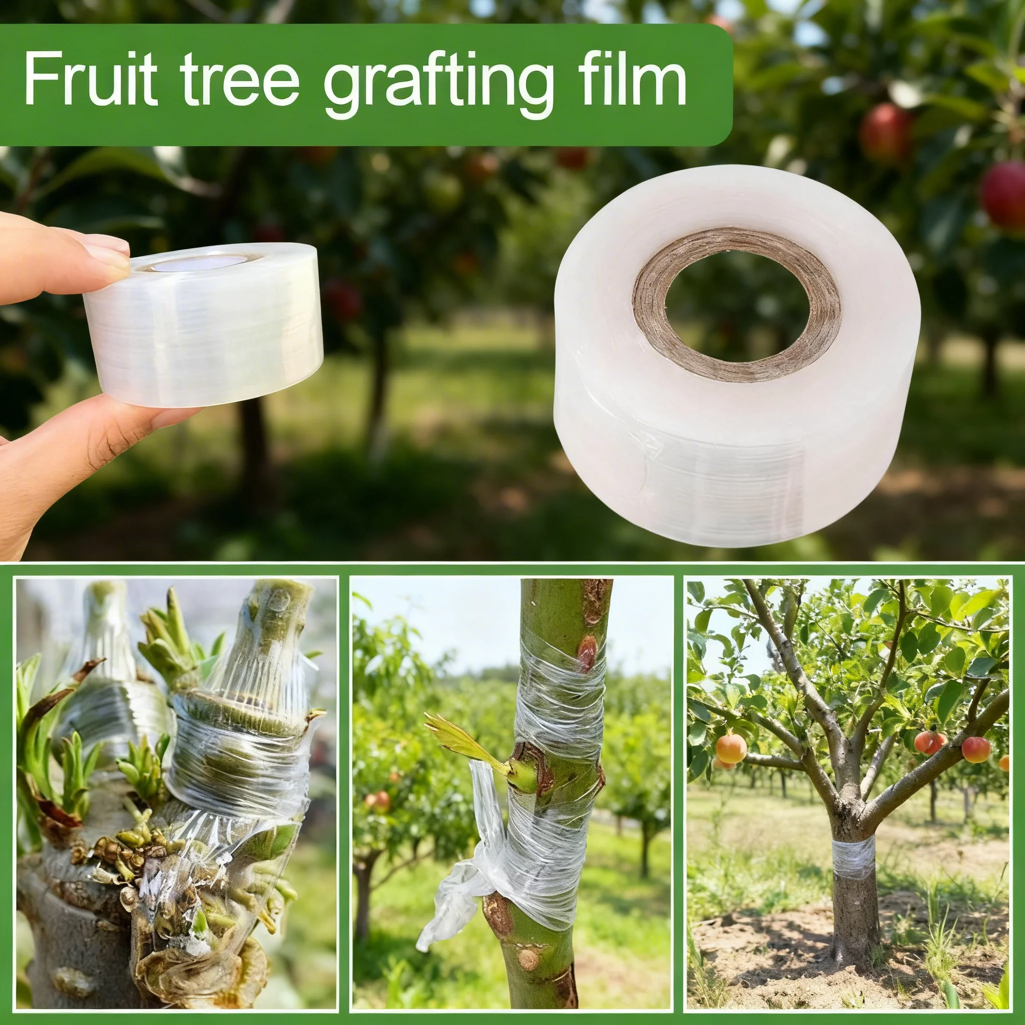 3/4/5cm*2m Self-Adhesive Grafting Tape Stretchable Plant Grafting Film for Fruit Tree Nursery Plants Seedlings Vine Floristry