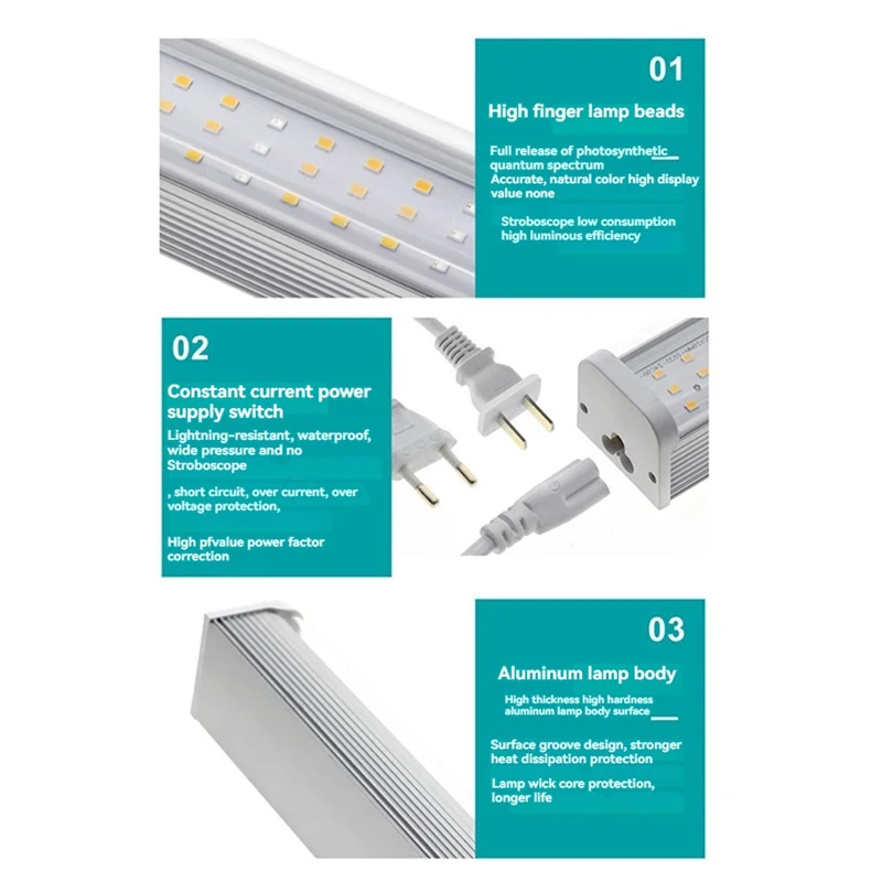 AA76-2 pezzi Lampade per la crescita delle piante a LED Coltiva le luci per piante da interno 25W Luci per piante 2 pezzi Luce solare Spina europea