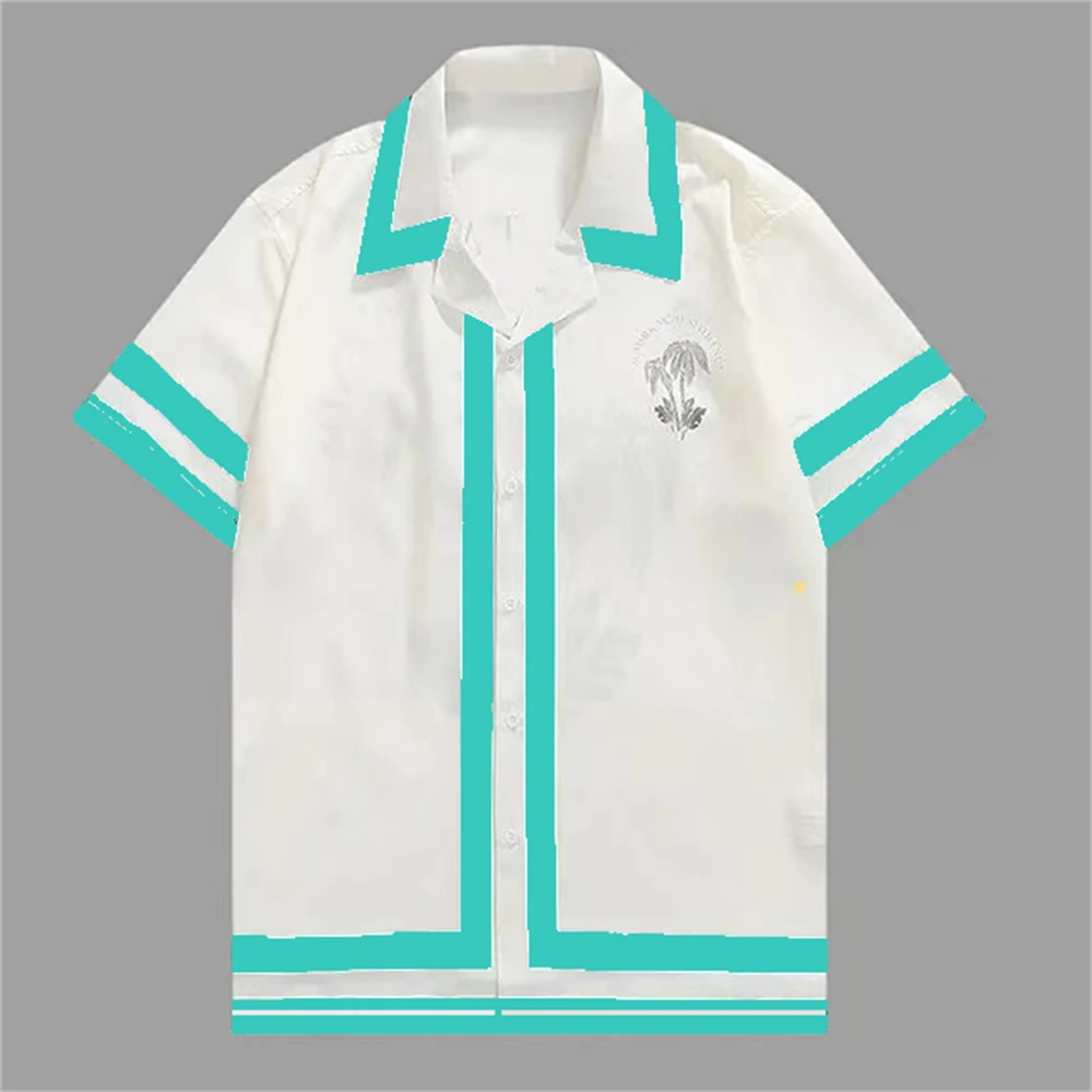 2025 Men's Short Sleeve Shirts Fashion Shirts Hawaiian Casual Comfortable Vacation Travel Oversized Tops camisa blanca hombre