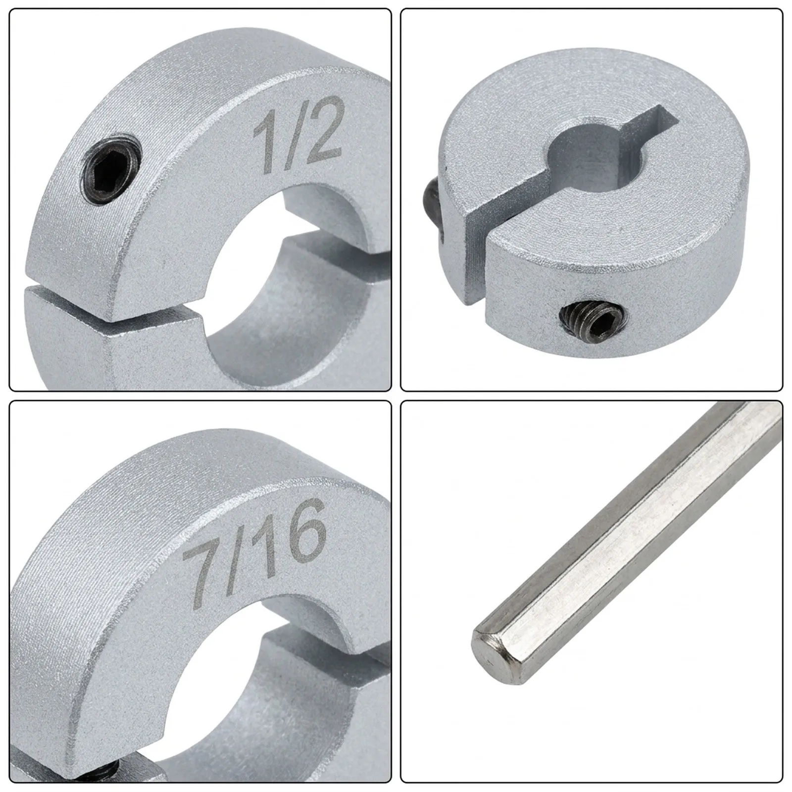 Depth Stop Collar Split Rings Hand Tools Hex Wrench Metal Repairing Replacement 9pcs/set For Drilling Wood  Depth