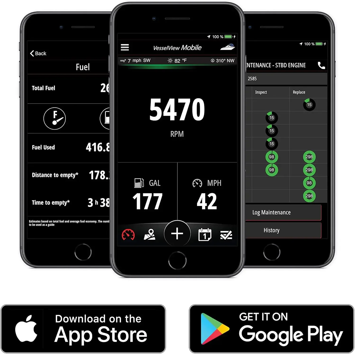 Connected Boat Engine System for iOS and Android Devices