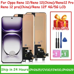 New For Oppo Reno 12/12 Pro (China) CPH2625 CPH2629 PJW110 PJV110 LCD Display+Touch Screen Reno12 F CPH2637 CPH2687