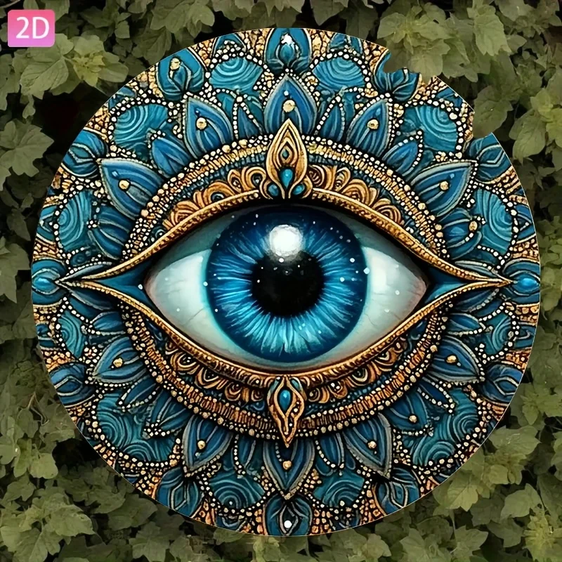 قطعة واحدة "ديكور حائط من الألومنيوم عين الشر المسطحة ثنائي الأبعاد" علامة معدنية عتيقة مناسبة للشرفة والحديقة والمطبخ والبار والغرفة الخارجية والجراج #4