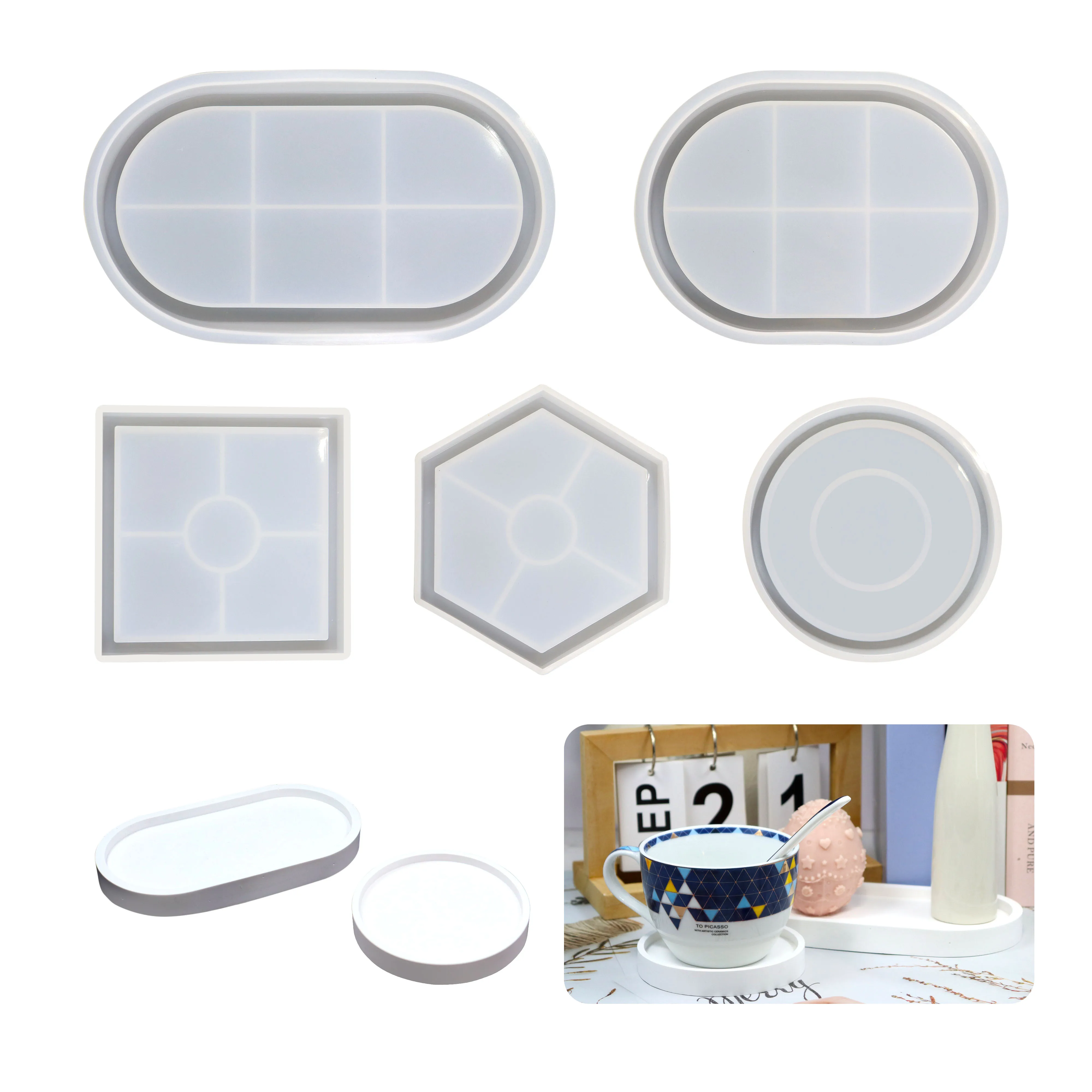 diy Polygonal Cup Mat Anti-scalding Table Silicone Mold