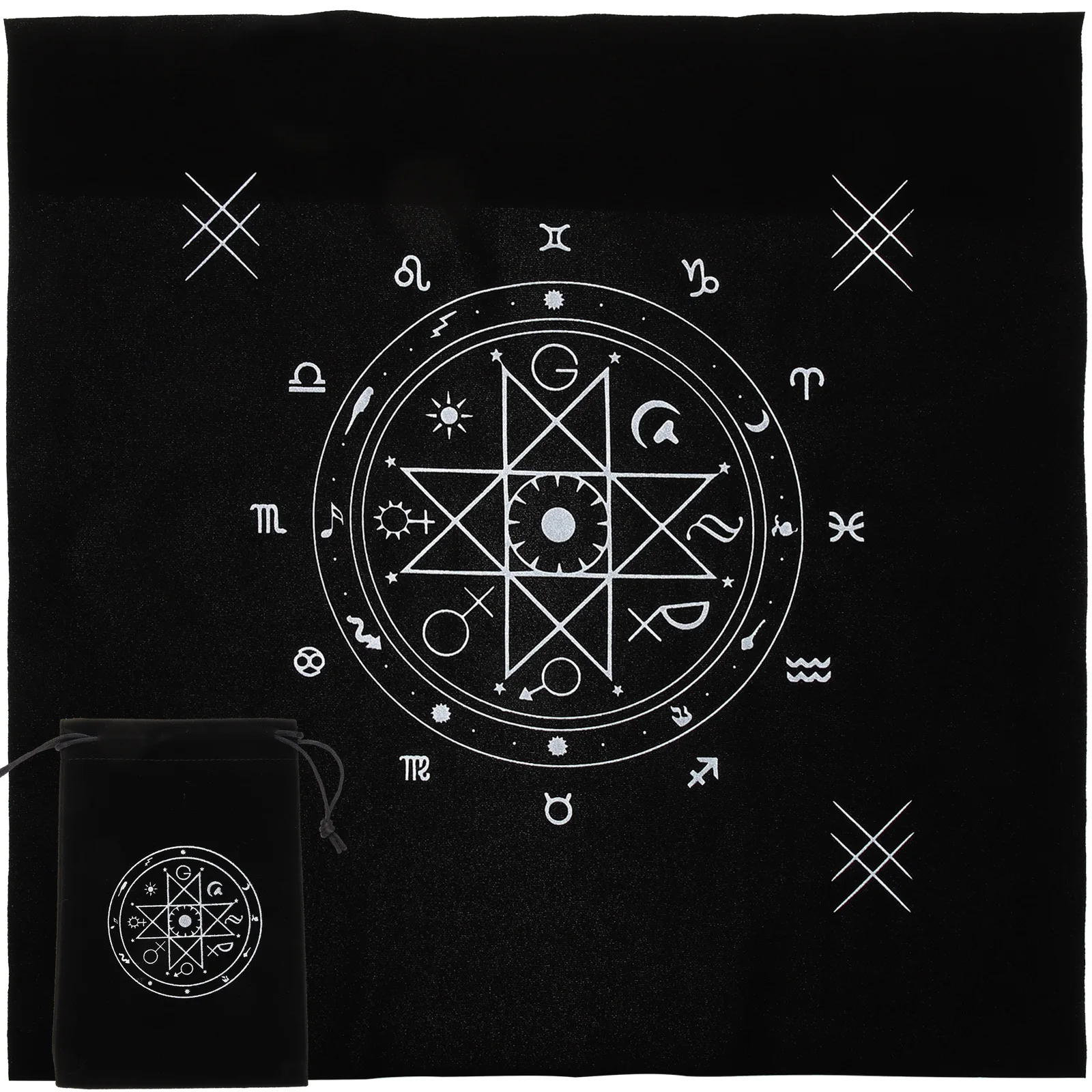 

1Set Tarot Card Table Cloth Altar Vintage Pattern Drawstring Bag Storage Holder for Divination Reading Accessories