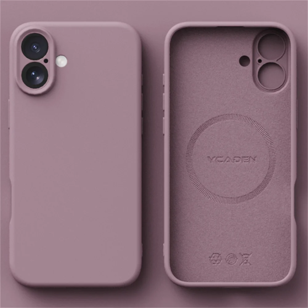 حافظة لهاتف آيفون 16E 16 Plus 15 14 13 12 Pro Max 11 حافظة مغناطيسية أصلية من السيليكون السائل رمادي Magsafe شحن لاسلكي غير لامع كوف #4