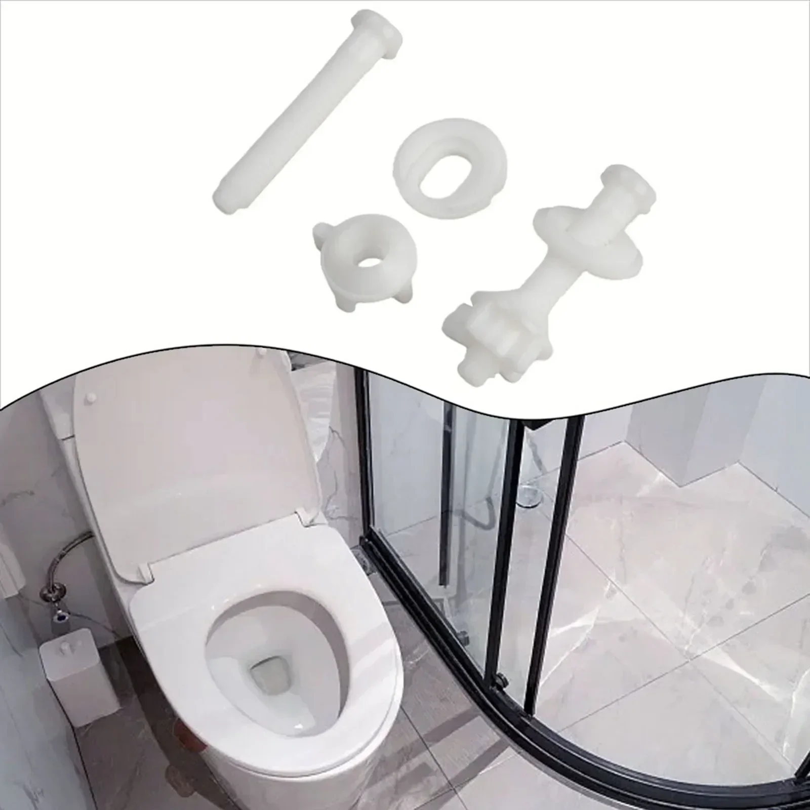 

For Bathroom Toilet Seat Repair Kit 2pc With Hinges Bottom Fitting Bolts Screws Pairs For Standard Toilet Seat Replacement