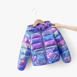 Children's Down Jacket Autumn Winter Thick Warm Coat Boys Girl's Colorful Trendy Hooded Coat Korean Version Cotton Jacket