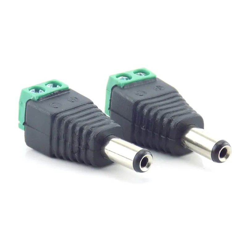 2pcs 2.1mm DC Male Plug Connector Adapter Power Supply  CCTV Accessories for CCtv Camera Security System Video Camera B5