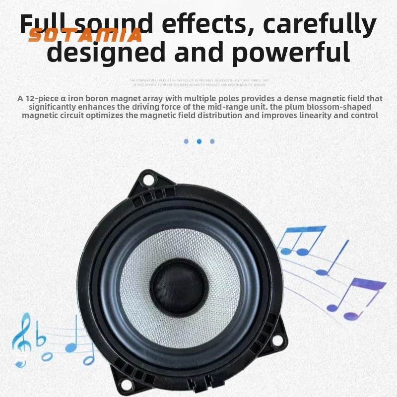 

SOTAMIA, 1 шт., 4,5-дюймовый среднечастотный динамик, 4 Ом, 35 Вт, противоударная пленка из стекловолокна, 25 ядер, Bluetooth-колонки «сделай сам», звуковая панель