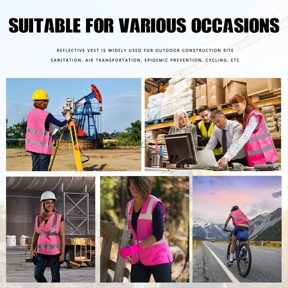 Reflective Safety Vest High Visibility Working Vest Signal Work Safety Jacket Signal Vest Strips Reflective Fabric Uniform