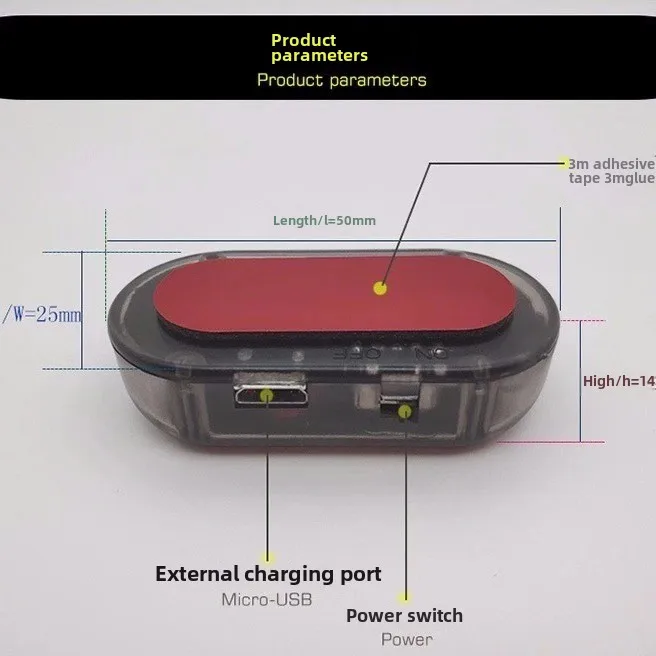 Car Solar Warning Flash Light Wiring-free Modification Universal Simulation Induction Led Breathing Simulation Anti-theft Light