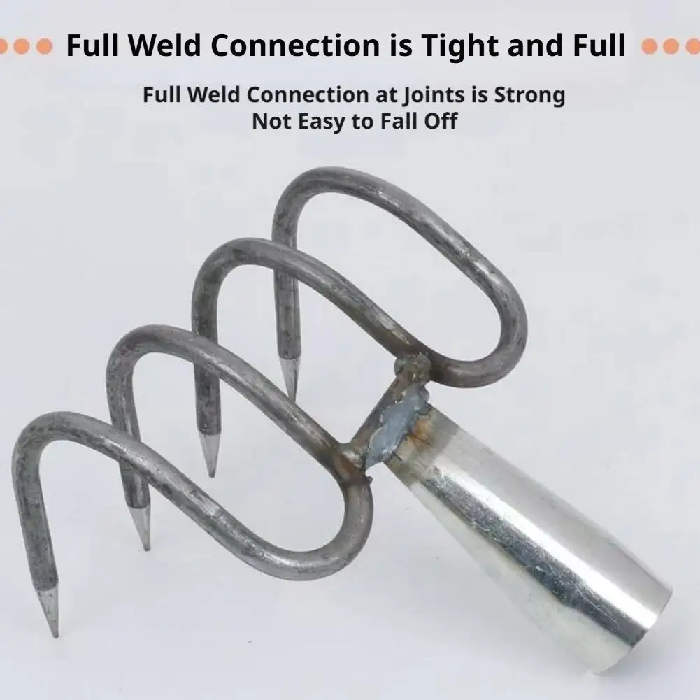 4 Claws Garden Hand Rake Durable Garden Cultivator Fork Head Soil Digging Rake Head Weeding Harvesting Landscaping Tool