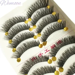 Taiwan 10 Pairs False Eyelashes Soft Handmade Fluffy Thick Cross Volume Dramatic Fake Eye Lash Daily Makeup