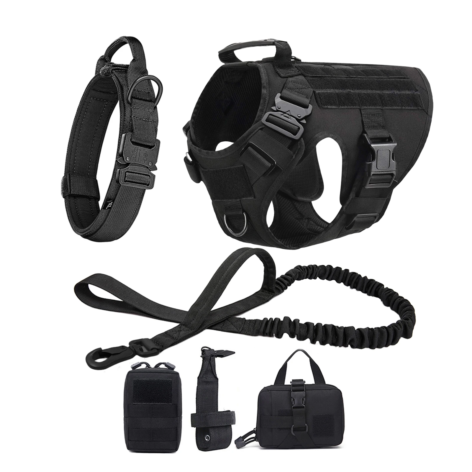 

Large Dog Harness Collar Leash Bags Pet German Shepherd Training Walking Vest Dog Harnesses For Medium Large Dogs Accessories