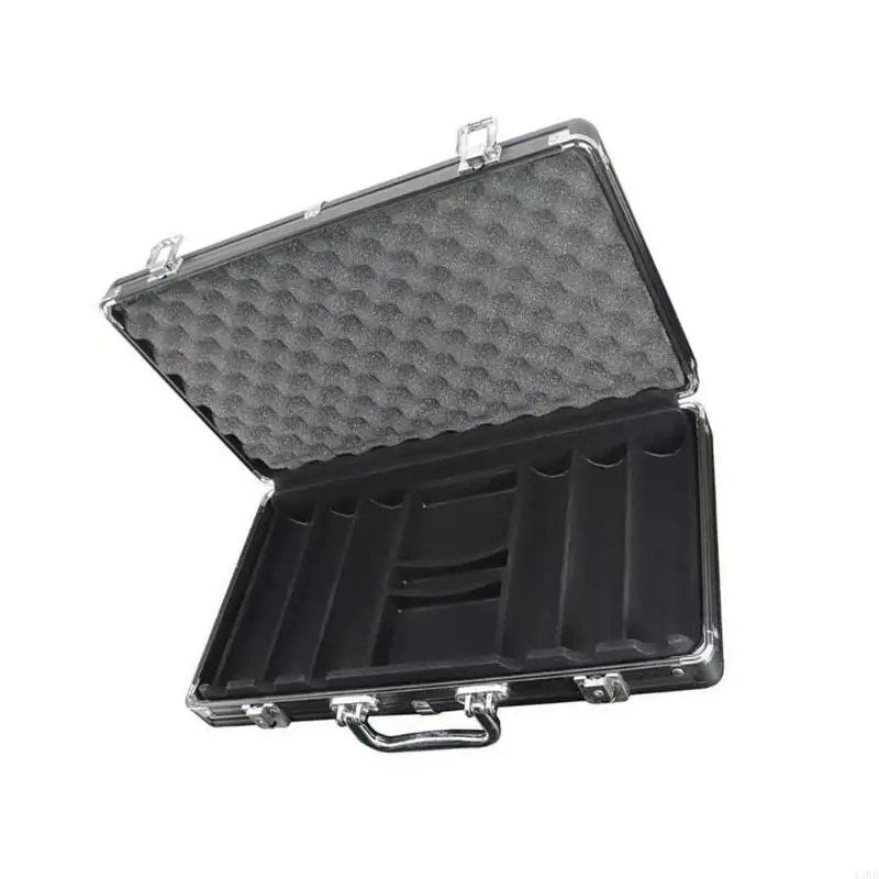 

300Pcs Capacity Black Hard Aluminum Alloys Chip Carrying Case Chip Case for Gaming Night and Collector 4XBB