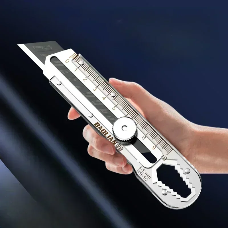 

Professional 8 in 1 Stainless Steel Box Cutter Heavy Duty Utility Knife with Snap Off Blades for Precision Cutting Crafting