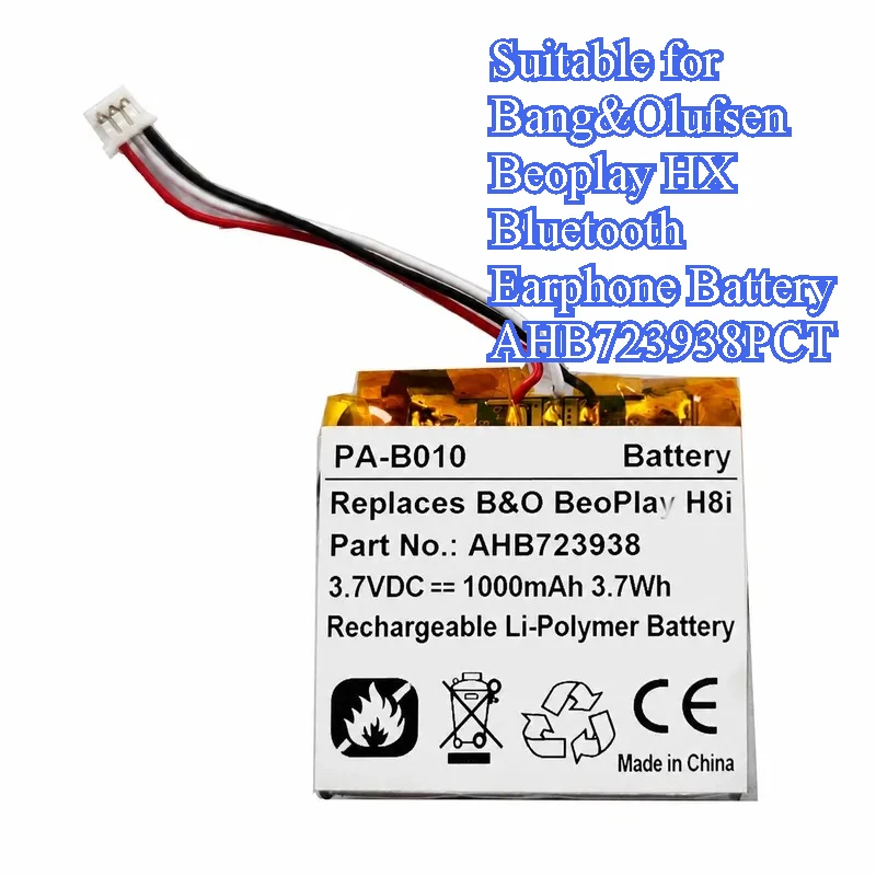Replacement Battery for Bang Olufsen Beoplay HX Bluetooth Headset AHB723938PCT High Capacity Rechargeable Li-ion Battery Pack