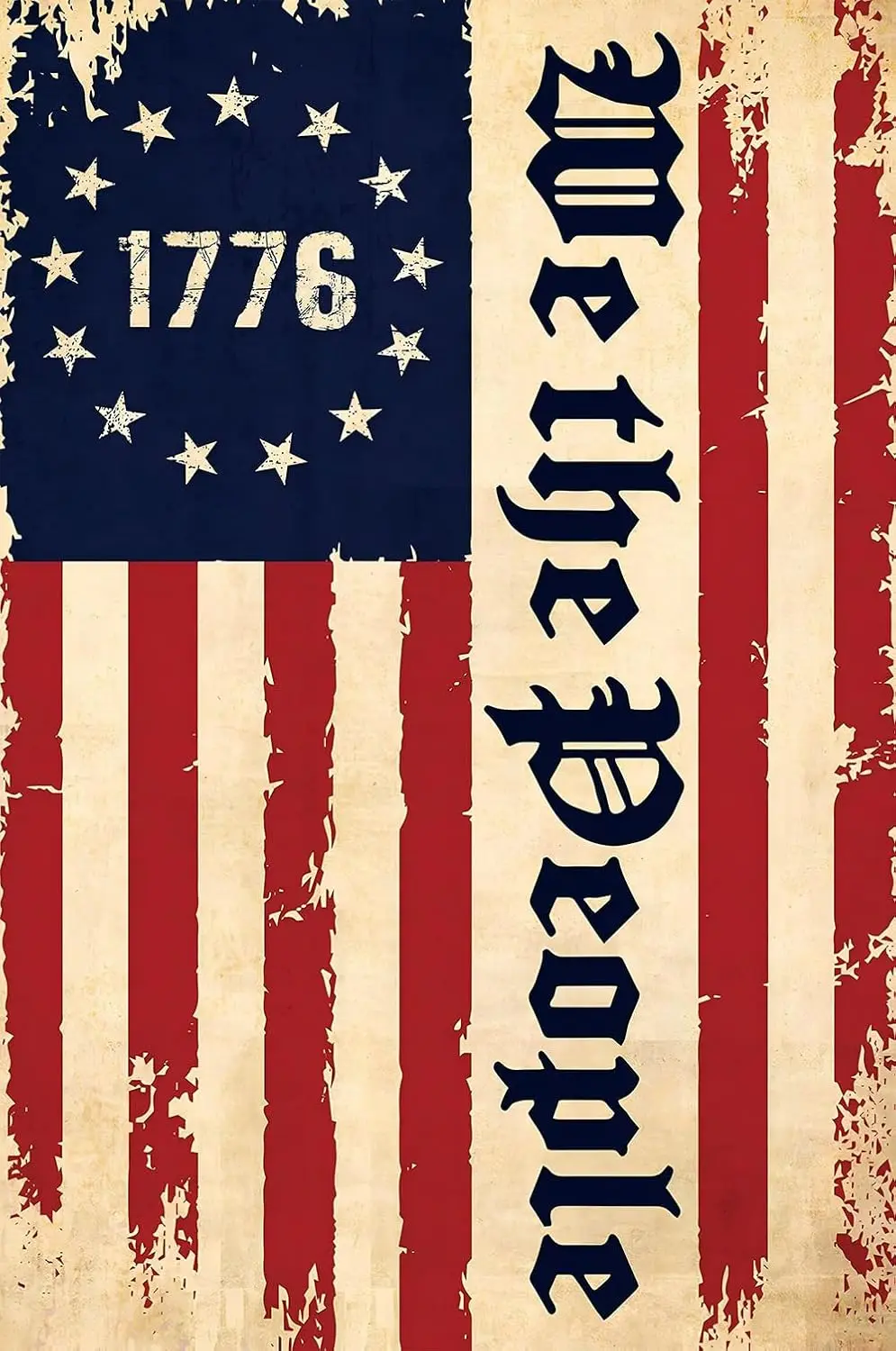 Texupday We The People 13 Stars America 1776-2026 Vertical Garden Flag Rustic 250 Years Patriotic Holiday Outdoor Yard Banne GGX
