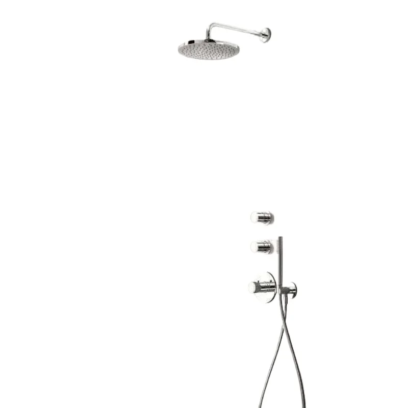 In-wall concealed shower, chrome bright silver, brushed silver, brus hed nic kel