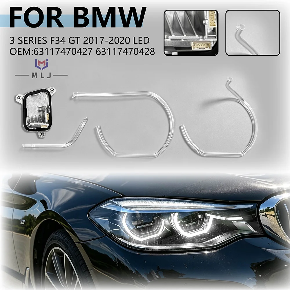 LED Headlight Angel Eye DRL Lamp Tube Acrylic Strip Light Source Module For BMW 3 Series GT F34 2017-2020 High Spec Spare Parts