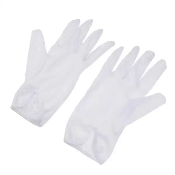 3x White Stitched Cotton Gloves Billiard Referee Gloves with