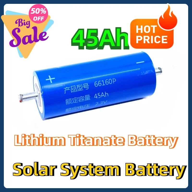 

For Car Audio Solar System Battery Pack 2.3V LTO Battery Yinglong 66160 Lithium Titanate Battery 30000 Cycles 10C Discharge