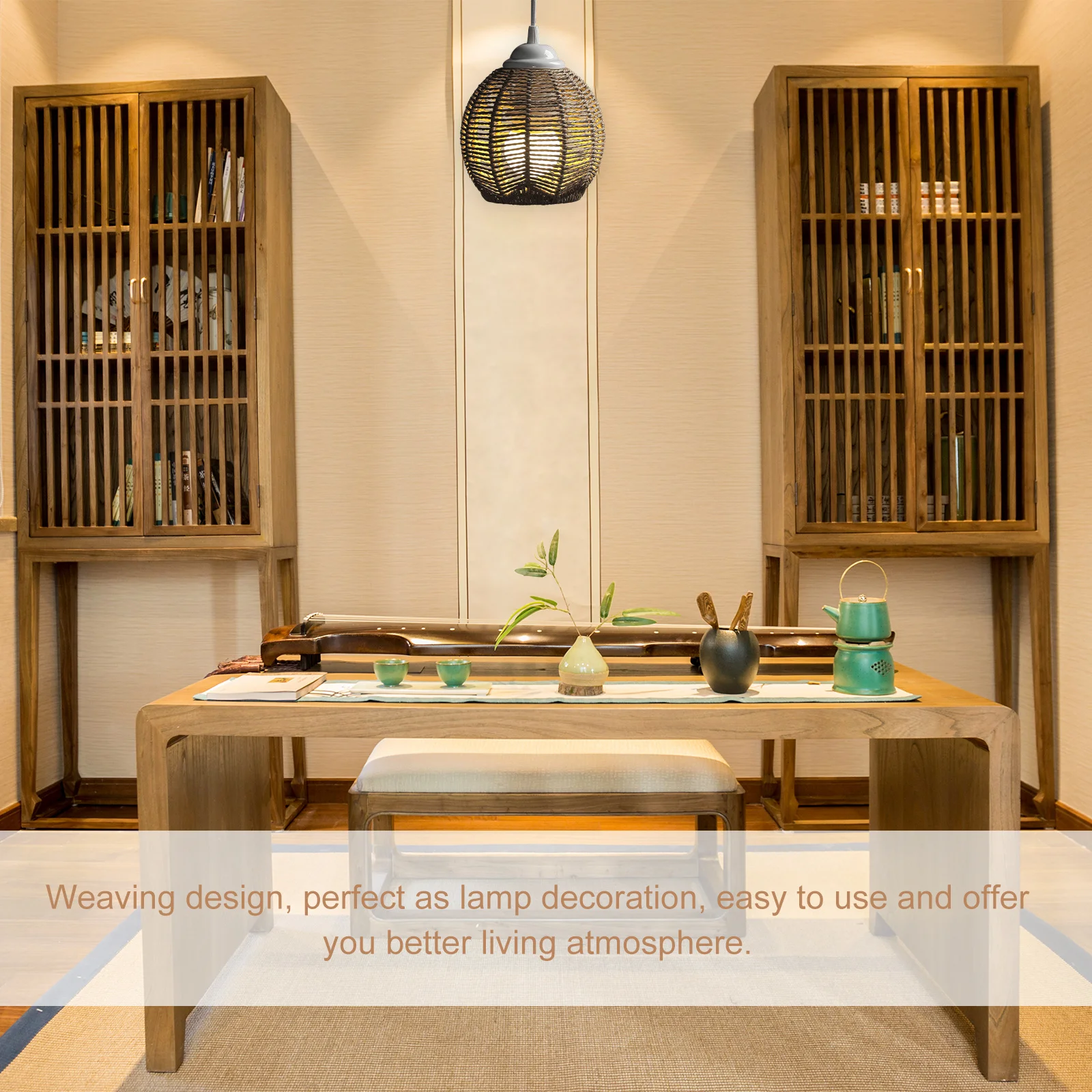 Gewebter Lampenschirm, groß, für Kronleuchter, Decke, Hängeleuchte, Zuhause, Hotel, Büro, Dekoration, Ersatzbeleuchtungszubehör