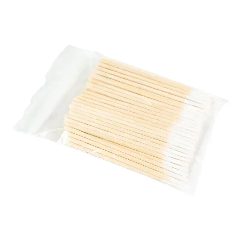 60/100/500Pcs Nails Wood Cotton Swab Clean Sticks Bud Tip Wooden Cotton Head Manicure Detail Corrector Nail Polish Remover Tool