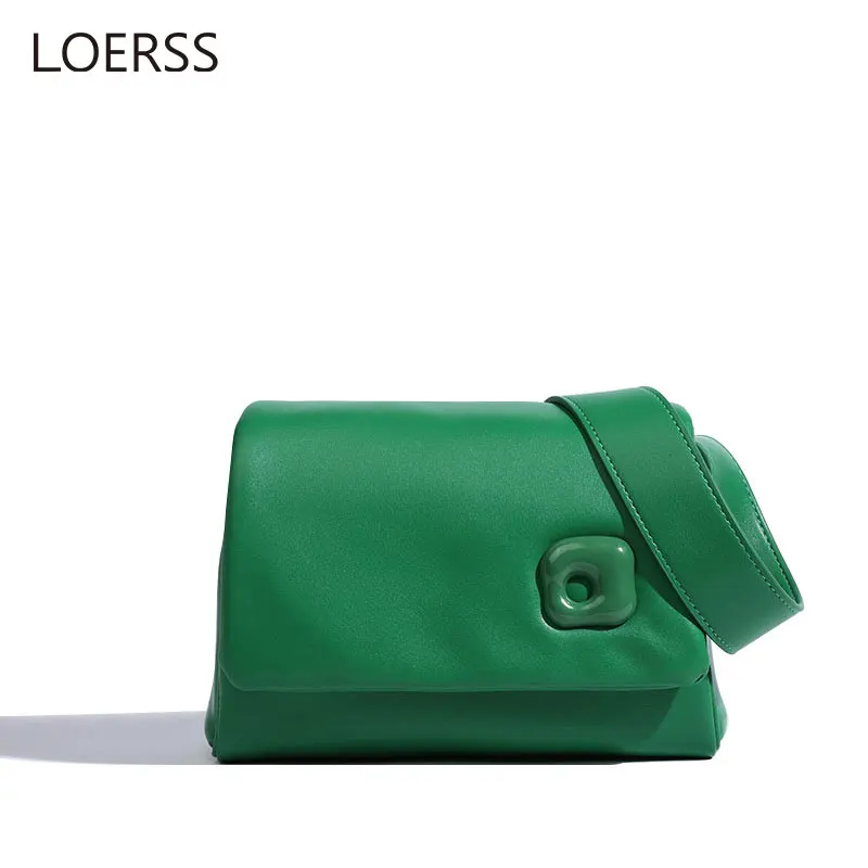 LOERSS Shoulder Bag Versatile Small Square Bag for Women Ins Vintage Crossbody Bag Female Commuting Leather  Adjustable Handbag