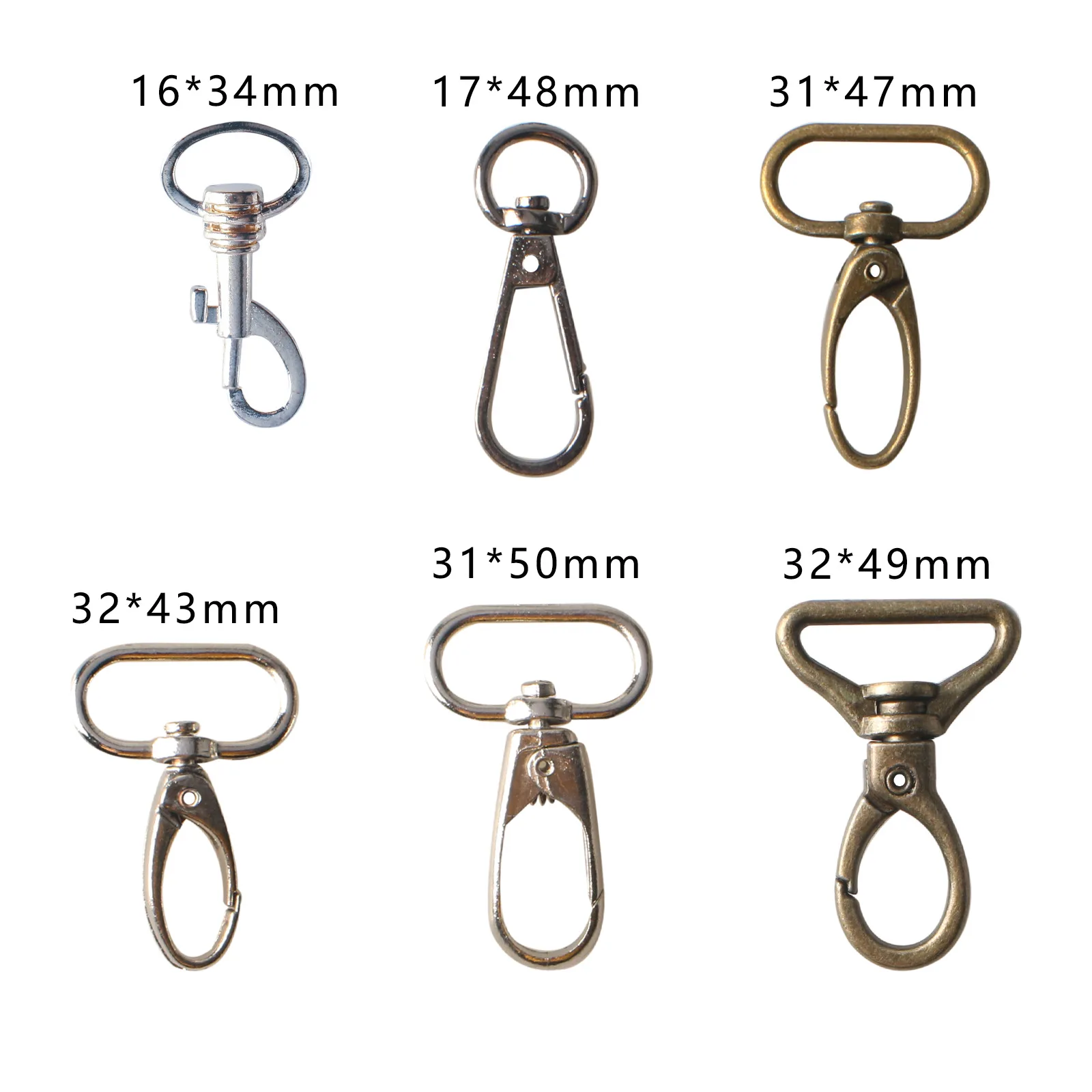 Luggage hardware accessories woven belt buckle, multiple specifications, pliers hook zinc alloy dog crab buckle