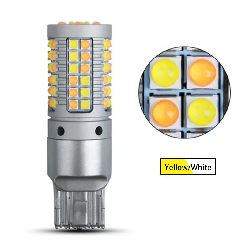 

Vehicle High Brightness Dual Color LED Signal Lamp 1156 T20 3157 Turn Light/Brake Light/Driving Lamp 3030 69SMD Yellow/White