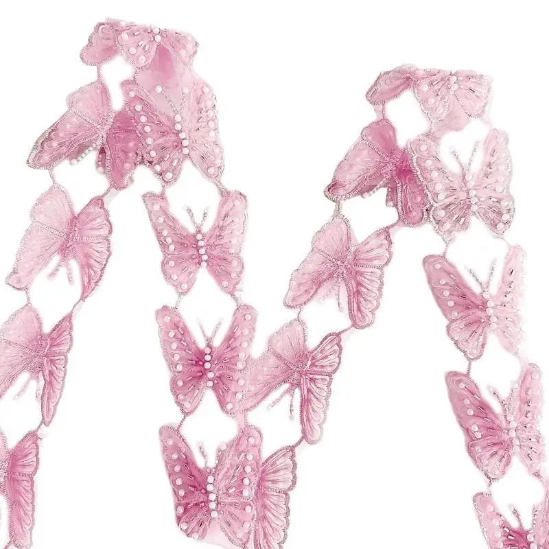 49mf sequestri eleganti Appliques Abbellimenti pizzo farfalla Patch decorativi