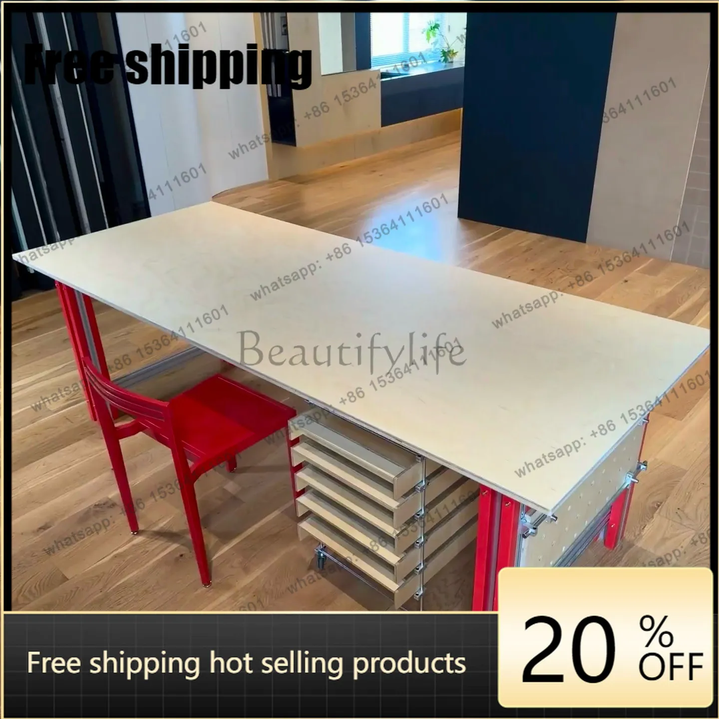 HJ Bauhaus Marine Board Office Computer Desk Minimalist Modern Designer Workbench Office Desk