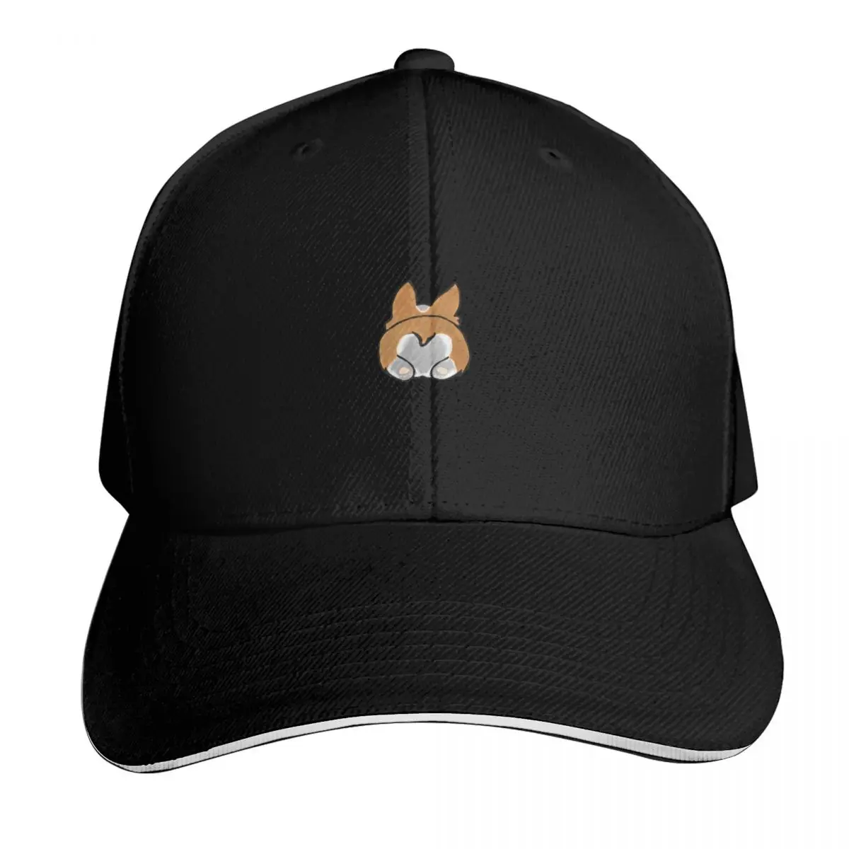 Comic Corgi Butt Baseball Cap Summer Beach Travel Streetwear Hip Hop Trendy Vintage Retro Embroidered